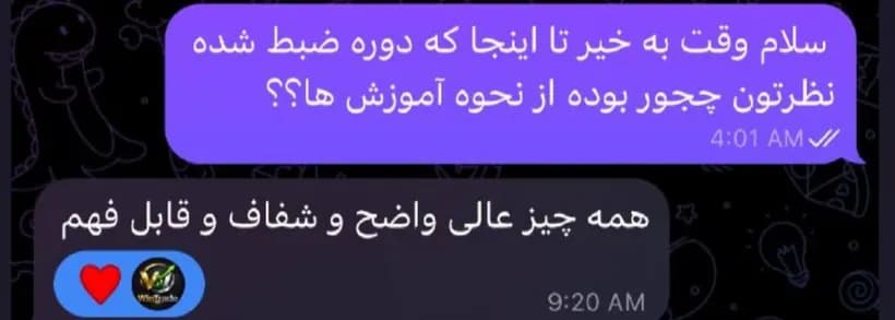 پیام دانشجو در تلگرام: «همه چیز عالی واضح و شفاف و قابل فهم»